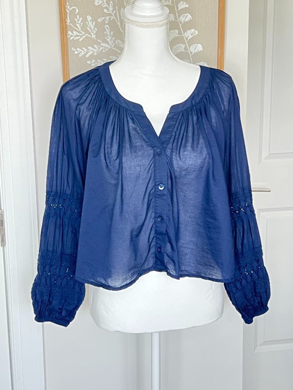 Aerie Blue Long Sleeve Blouse Size XS